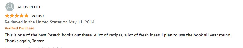 amazon review screenshot: this is one of the best Pesach books out there