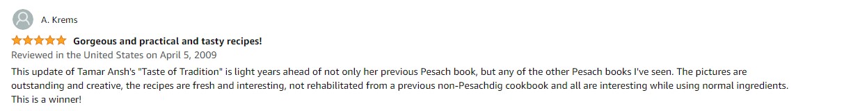 amazon review screenshot: "WOW! So many ideas for Passover"