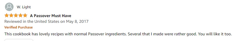 amazon review screenshot: a Passover must have